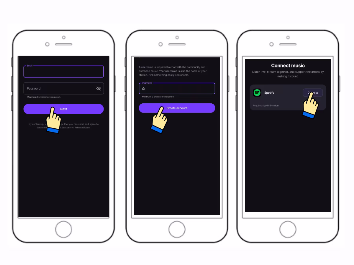 Connect Spotify or Apple Music